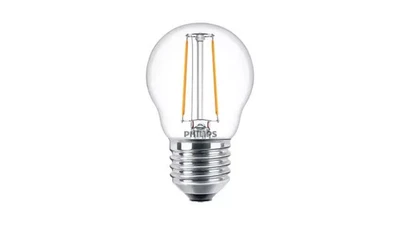 Philips CorePro LED Luster Golfball Bulb 2W 25W E27 ES Clear 2700K Warm White - Image 1 of 4