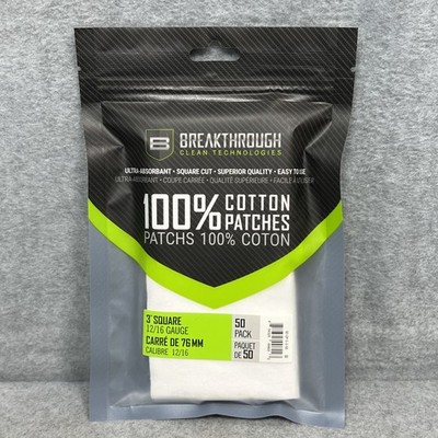Breakthrough Clean Technologies 100% Cotton Patches 3'' Square 50 count NIP