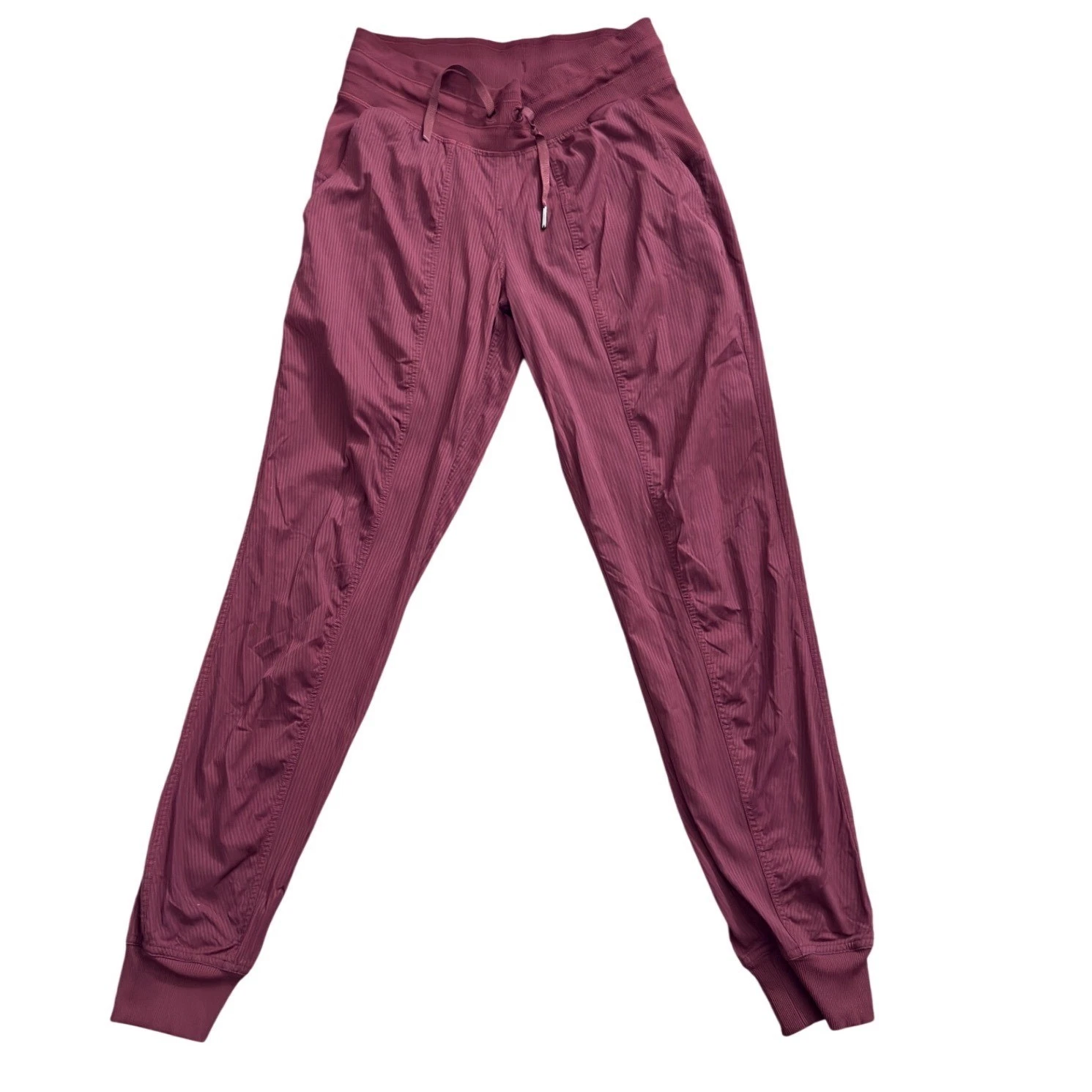 Lululemon Beyond the Studio Jogger Burgundy Maroon Ribbed Swift Pant Sz 4 zz29
