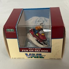 1997 Lemax Christmas Vail Village Fun On Ski-mobile Ski Doo Snow Sport No. 73209