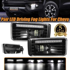 Pair Led Fog Lights For Chevy Silverado 1500 2500 3500avalanchesuburban 07-14