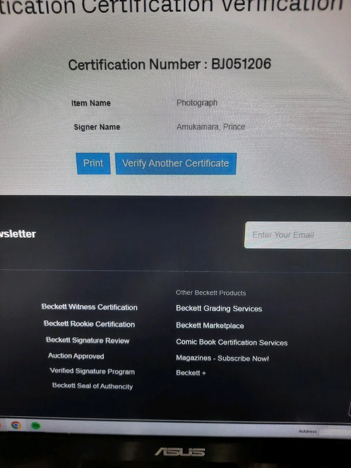 Foto autógrafa del príncipe Amukamara 8x10 firmada a mano con certificado de autenticidad Beckett Giants Foto 4 de 4