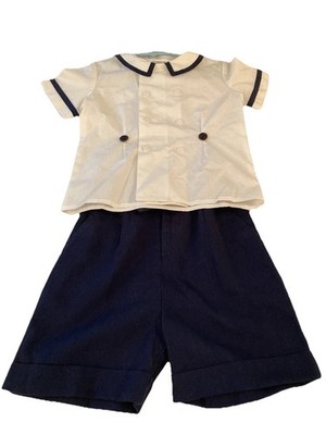 Sailor Suit By Talbots/24mo/ Cotton/shorts  Zip Front/Double Breasted Shirt. A8