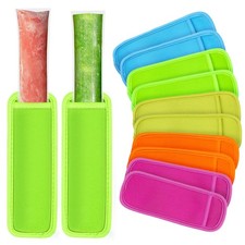 10 Ice Pop Sleeves, Reusable No Drip Popsicle Holders, Multicolor