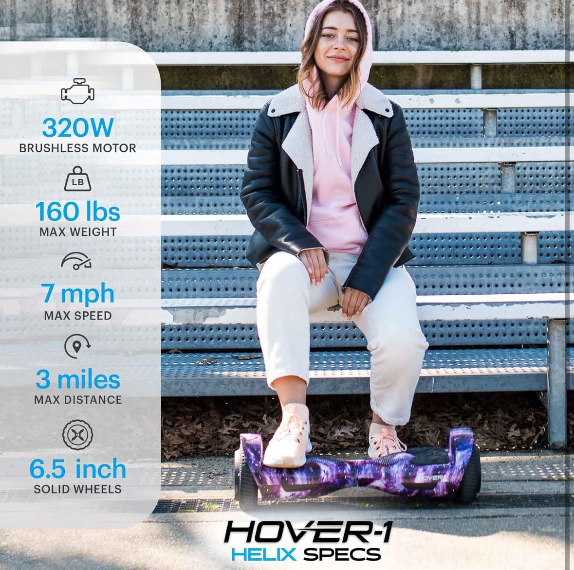 Hover-1 H1-HELX-GMT Helix Self-Balancing Scooter Gunmetal for