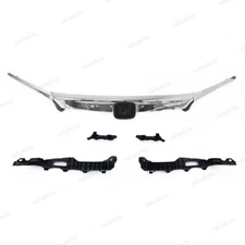 Front Chrome Grille For Accord 2018-20 w/Molding Trim & Headlight Bumper Bracket