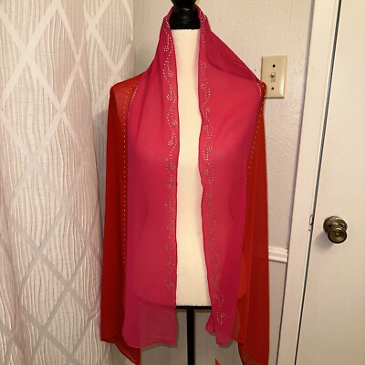 Beautiful Bridal Hijab Brand Hijab Ul Hareem Color Red and Magenta NWT