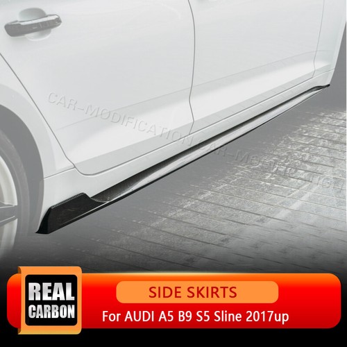 For AUDI A5 B9 S5 Sline 2017-2019 REAL CARBON Side Skirts Extension Lip Spoiler - Bild 1 von 18