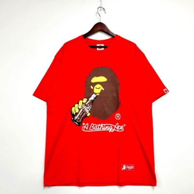 A Bathing Ape Bape x Coca Cola Ape Head Printed Men's T A Bathing Ape Bape x Coca Cola Ape Head Printed Men's T