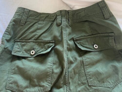Army Green Bershka Cargo Med Rise Straight Legged Trousers UK Size 6 - Picture 2 of 2
