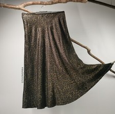 ZARA ROCK MIDIROCK SATINROCK A-LINIE VISKOSE ANIMAL LEOPARDMUSTER LEOPARDPRINT