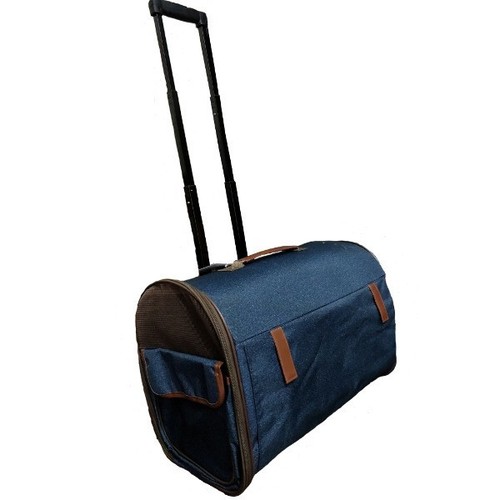 Bolso Trolley con ruedas para perros y gatos en tela vaquera 53x27x35 cm |  eBay