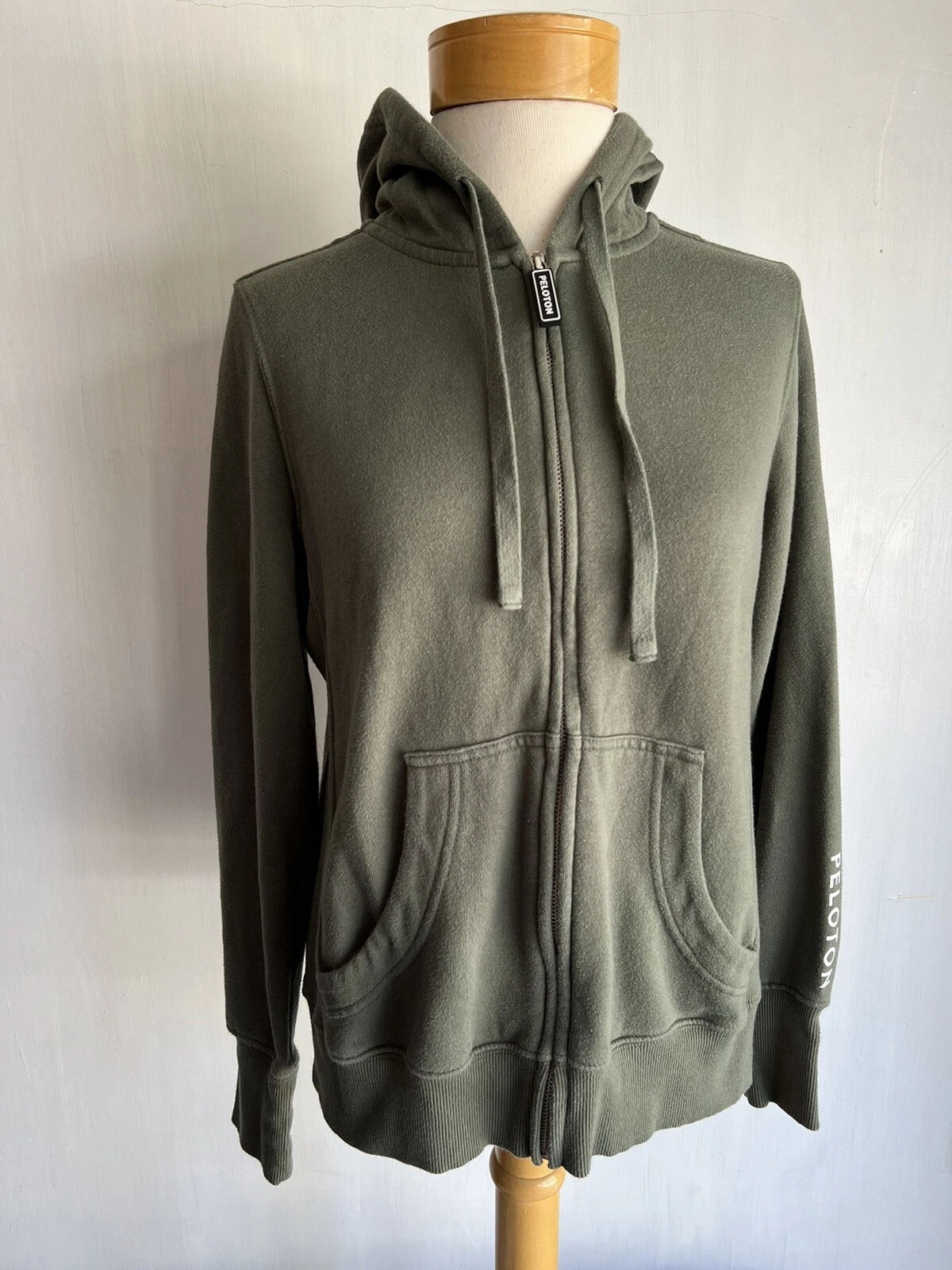 VETEMENTS PELOTON APPAREL (2001) Official Women's Green Full Zip Logo Hoodie Size Small