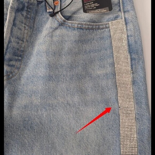 Pantalones de mezclilla Levis 501 originales recortados buenos como plateados lavados claros pedrería 28 x 28 - Imagen 10 de 11