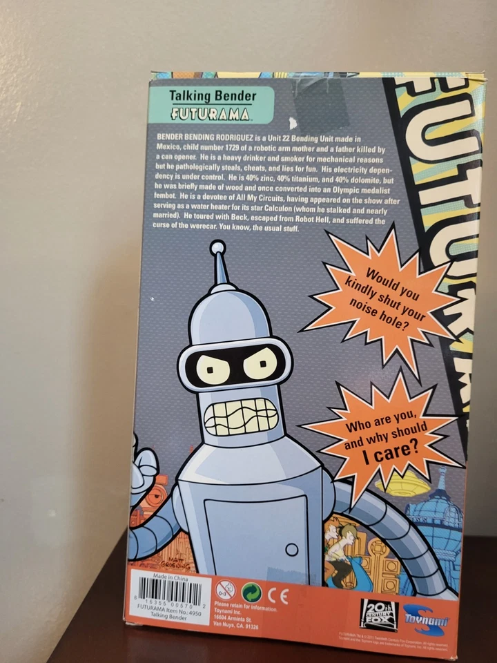 Figura de acción Futurama Toynami Talking Bender NUEVA EN CAJA  Foto 3 de 4