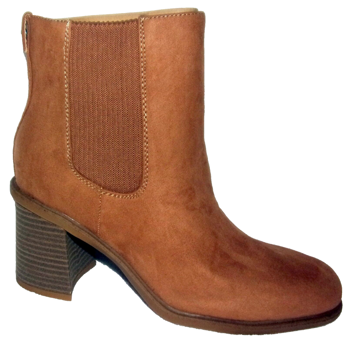 NEW DR. SCHOLLS RIDE AWAY BROWN FAUX SUEDE HEELED ANKLE 