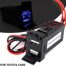 For Toyota Car 12V Dual USB-Charger Port Handy Phone Power Supply Adapter Socket