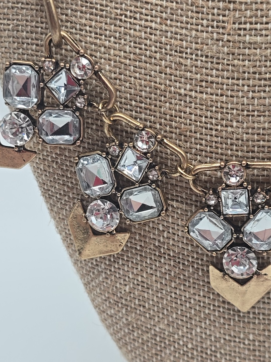 Plunder Chunky Rhinestone Statement Necklace - Go… - image 3