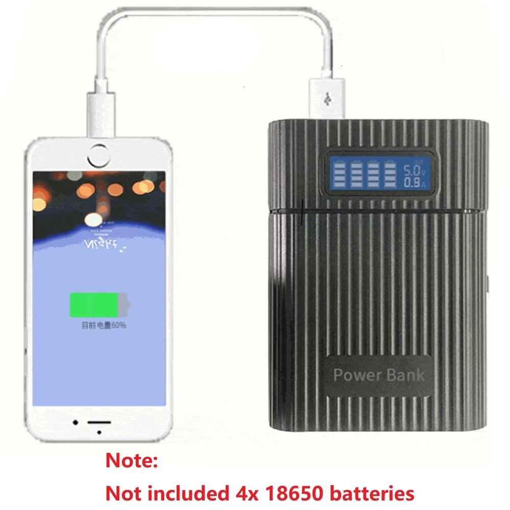 4x18650 Power Bank DIY Kit with 2 USB Ports for Phones