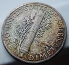 SILVER!!! LOT OF TWO - 36D & 45(MINT+++)(NICELY TONED!!)MERCURY  DIMES - LUSTER+
