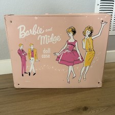 Barbie VINTAGE Barbie and Midge 1963 Pink Double Doll Case