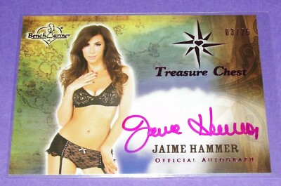 2015 Benchwarmer JAIME HAMMER Treasure Chest Pink Auto/25 PLAYBOY Penthouse Hot