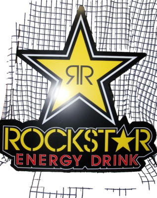 Rockstar Energy Drink LED Lighted Up Neon Hanging Sign 30  x 28 