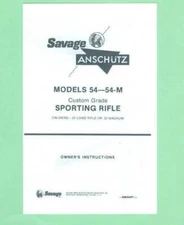 Savage Anschutz 54 & 54M Owners Manual  Reproduction