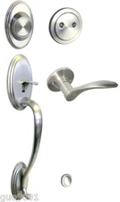 Satin Nickel Front door Dummy Handleset Entrance 836  Lever Left Handed