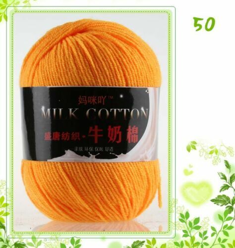 Hot Sale 50g Super Soft Milk Crochet Cotton Knitting Yarn Baby Knit Wool Yarn - Picture 51 of 55