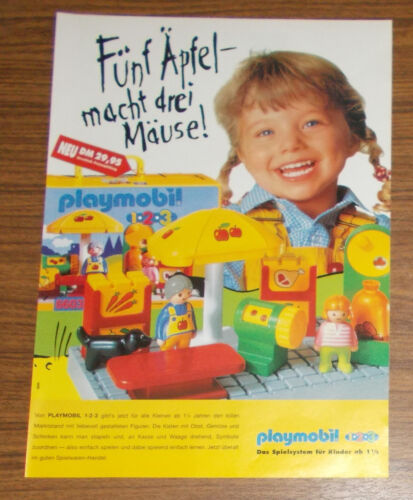Seltene Werbung PLAYMOBIL 1.2.3 6603 Marktstand 1996 - Bild 1 von 1