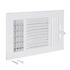 10 x 6 Inch 3-Way Steel Wall/Ceiling Register HVAC Vent Cover White Durable NEW