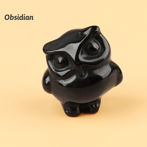 1.5" Owl Figurine Natural Quartz Crystal Healing Reiki Stone Carving Home Decor - Picture 24 of 32
