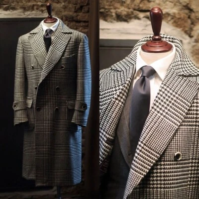 Herrenmantel Tweed-Stoff Vogel Jacke Blazer Winter Business Freizeit Custom - Bild 1 von 4