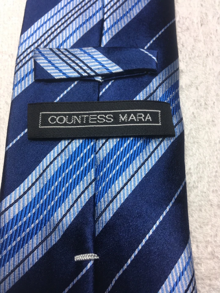 COUNTESS MARA HOMBRE AZUL MARINO Y AZUL RAYAS 3,25 X 60 Foto 4 de 4