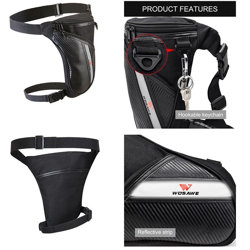 Backbayia Motorrad-Beintasche – Oberschenkel-Gürteltasche Für MTB, Radfahren, Reisen, Schwarz