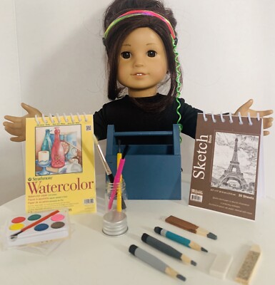 Art Supplies for 18'' Doll Accessories Fit American Girl Mini Sketch Paint SET
