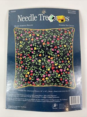 Needle Treasures Heart Strings Pillow Kit Embroidery StitchIng  Dan Morris New