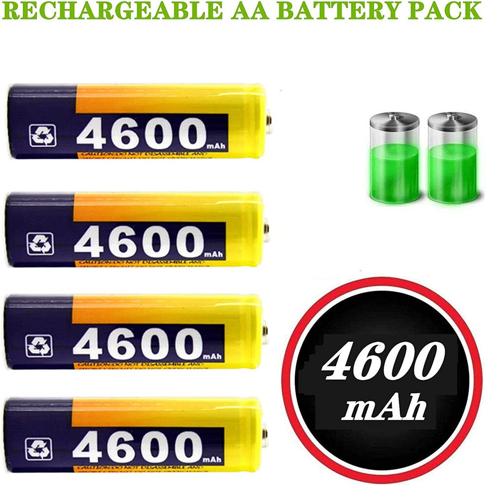 High-Capacity AA Rechargeable NiMH 4600mAh Batteries for Controllers & Wireless Mice-image