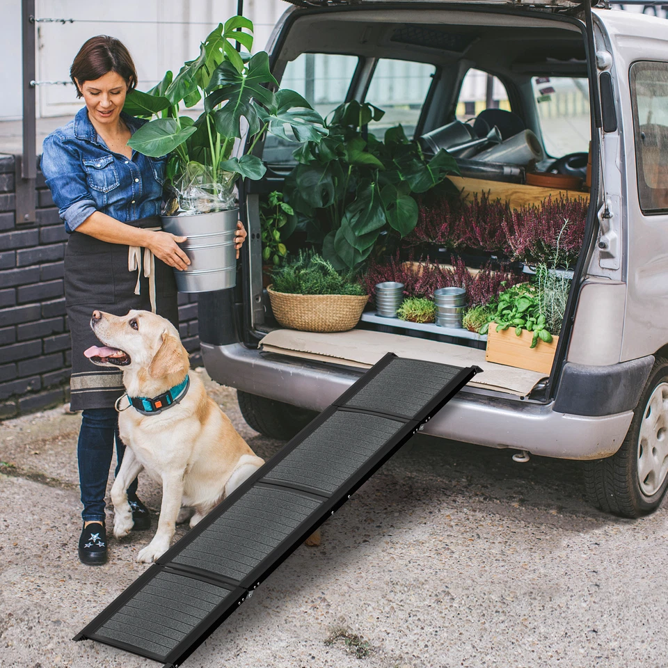 Klappbare Hunderampe Hundetreppe 157cm Einstiegshilfe Auto-Rampe Alu Max 110 kg - Bild 2 von 4