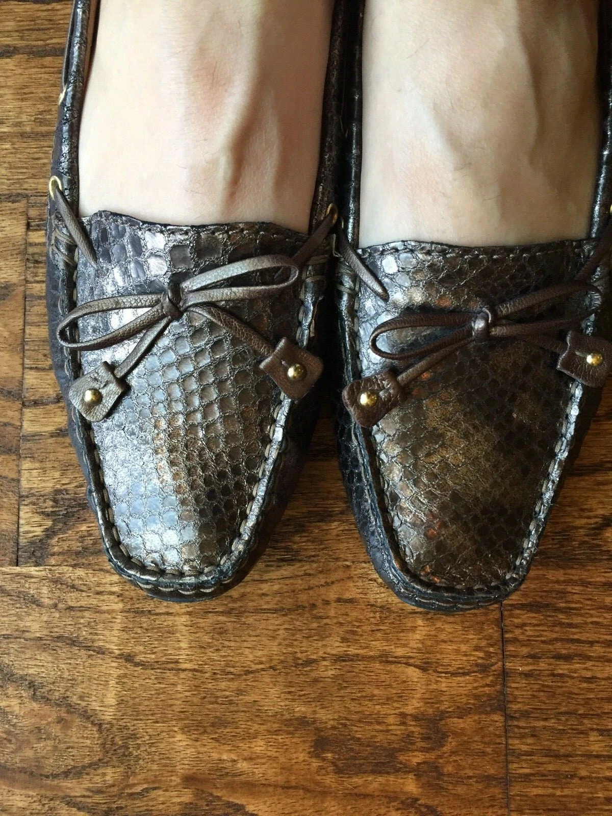 CLARKS mocassini donna marrone lucido taglia 8 M