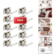 Mengico 10 Pack Door Lever Heavy Duty Privacy Door Handles Locksetssatin Nickel