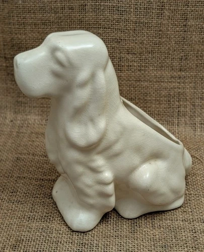 SHAWNEE IRISH SETTER Spaniel PLANTER ~ White ~ Vintage Mid Century