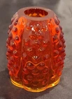 New ListingRed Orange Hobnail Art Glass Candle Holder  Shade