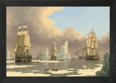 Gerahmtes Wandbild Poster Leinwanddruck Bild The Northern Whale Fishery
