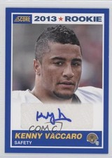 2013 Score 2013 Rookie Blue Signatures Kenny Vaccaro #387 Auto h4b