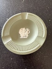 Vintage Wedgwood gr&uuml;n Jasperware Aschenbecher oder Schmuckschale 11 cm