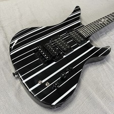 Synyster Gates Chitarra elettrica strisce nere e argento con tremolo Floyd Rose