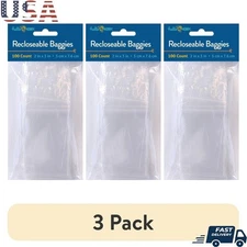 Reclosable Plastic Bags 2x3 Jewelry Craft Storage 100 Count Clear Poly Bags New