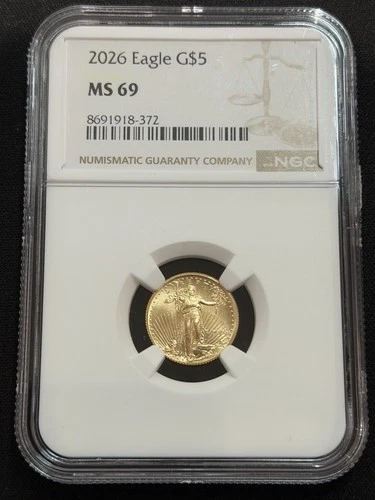 2026 Liberty Eagle G$5 - MS69 NGC - 1/10th Oz Fine Gold